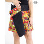 jupe portefeuille réversible ceinture large boutonnée taille ajustable pour femme double face