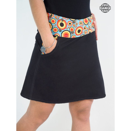 jupe noire a poche taille unique femme