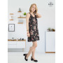 mini robe a fleurs, robe noire, robe a fleurs, robe ample, robe courte débardeur, robe décontractée, robe ample