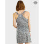 robe mini, robe épaules dénudées, robe ethnique, robe sans manches, robe décolleté, robe en viscose, robe noire et blanc