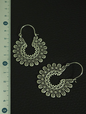 Bijoux fantaisie indien Boucles d'Oreilles Femme Soleil Couleur Argent Attrape-Rêve Amérindien