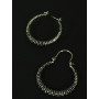 Boucles d'oreilles créoles style africains ethnique à liserais Créoles Indiennes Moyennes Argentées et Ciselées