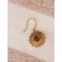 Boucles d'oreilles doréesen forme de soleil avec pierre naturelle Améthyste