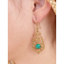 Pendants D'Oreilles Atypiques Dorées et Argentées à Pierres - C2