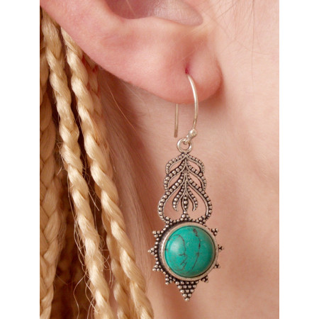 Longues Boucles D'oreilles Bohèmes à Pierres Fines Dorées ou Argentées - C3