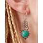 Longues Boucles D'oreilles Bohèmes à Pierres Fines Dorées ou Argentées - C3
