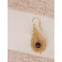 Boucle d'oreille pour femme pierre naturelle onyx noir pour force et sagesse