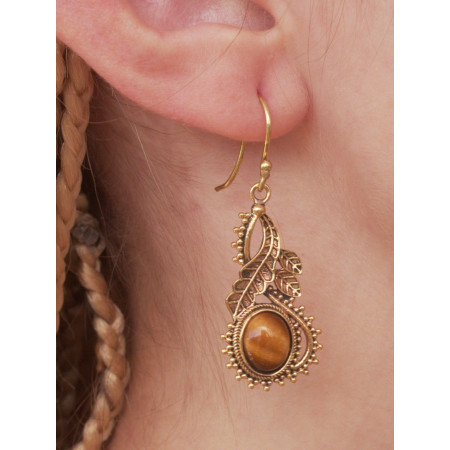 Pendentif D'Oreilles Ethniques pour Femme à Pierres Faits Main - C4
