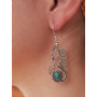 Boucles D'oreilles Aztèques avec Gemmes Fait Mains pour Femme - C7