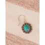 Boucle d'oreille original en forme de fleur ovale pierre naturelle Chrysocolle