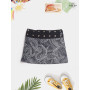 Jupe fille noire imprime petit pois asymetrique collection vetement  enfant taille réglable pas chere