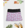 Jupe rose pour fille motif papillon, jupe portefeuille, jupe reversible, jupe a bouton, jupe enfant