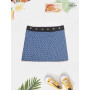 jupe boutonnée bleue petite fille à carreaux, jupe portefeuille, jupe reversible, jupe enfant, mini jupe bleue