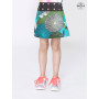 Jupe fille imprimé ethnique style tronc d'arbre coloré, jupe enfant boutonnée, jupe en coton, jupe reversible