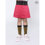 Jupe fille coton rouge imprimé liberty à petites fleurs roses pour enfant, jupe évasée, jupe ajustable évaséen jupe coton