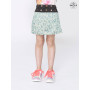 jupe fille motif liberty fleur blanche sur coton vert, jupe droite pour enfant, vetement pas cher grossiste fabriquant