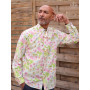 chemise blanche imprimé fleurs et oiseaux homme