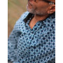 chemise vintage bleue coton manches longues homme