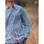 chemise bleue manches longues bouton pression homme