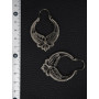 Boucles d'Oreilles Argentées Inspiration Broderie Faite main Style Indienne ronde ethnique