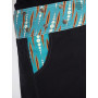 Jupe à poche coloré motifs à rayures sur fond bleu