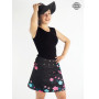 Jupe originale pour femme motif a fleur sur la jupe ou sur la ceinture jupe réversible, jupe recto verso