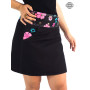 Jupe coton avec poche secrète portefeuille taille unique imprimé floral avec ceinture boutonnée