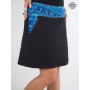 jupe noire a poche pour femme ceinture a pression et motif carreaux bleu définition digitale HD qualité supérieur