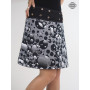jupe noire femme multi-taille bouton coupe portefeuille motif à bulles gris et noir HD