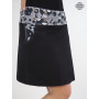 Jupe noire pour femme ceinture large  à pression ajustable et réversible avec motif ceinture et jupe