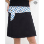 Jupe noire à carreaux étoiles bleu sur fond blanc qualité imprimé supérieur jupe ceinture large motif block print en coton