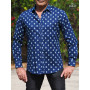 chemise cintrée imprimé bleu homme