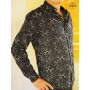 chemise vintage noir imprimé cercle pour homme