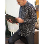 chemise noire grossiste français bouton pression homme
