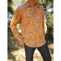 chemise liberty orange imprimé homme