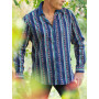 chemise vintage bleue saphir imprimé homme
