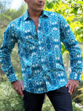 chemise bleue originale homme
