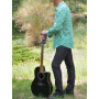chemise vintage homme motif vert manches longues