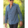 chemise fantaisie bleu marine homme imprimé all over