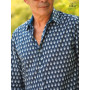 chemise cintrée bleue col anglais homme