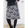 jupe trapèze longue coton  imprimé floral noir et blanc taille réglable zippée et boutonnée femme