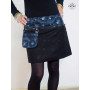 mini jupe portefeuille noire boutonnée coton couture fleurs brodée petite pochette zippée femme