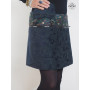 Mini jupe fendue bleue en velours satiné Boutonnée ceinture zippée sacoche assortie femme