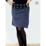 jupe bleue portefeuille velours femme