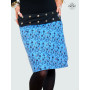 jupe liberty bleue coupe droite ceinture bouton pression femme