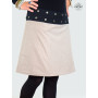 jupe portefeuille velours beige ceinture bouton pression femme
