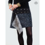 jupe réversible noire courte velours femme