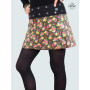 jupe marron fendue imprimé fleurs femme