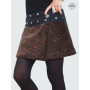 jupe courte trapèze marron  velours côtelée femme
