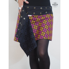 jupe noire portefeuille réversible femme